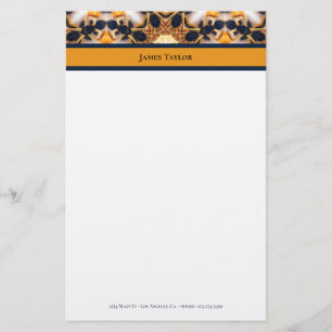 Navy & Gold Ants Cathedral Personal Stationery