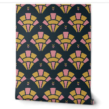 Navy & Gold Art Deco Arch Fan