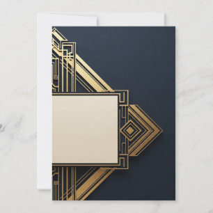 Navy & Gold Art-Deco Invitation