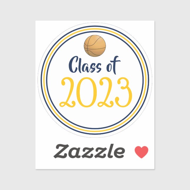 Navy & Gold Basketball Class Year Graduation (Sheet)
