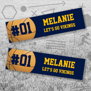Navy Gold Basketball Team Bumper Sticker