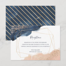Navy, Gold, Blush with Geometric Frame Reception