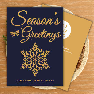 Navy & Gold Business Holiday Card