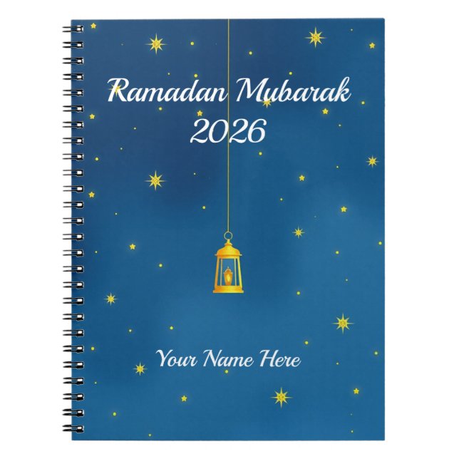 Navy Gold Celestial Ramadan Notebook (Front)