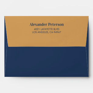 Navy Gold Chic Birthday Envelope