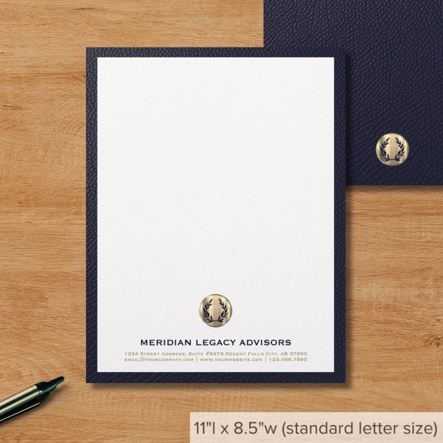 Navy Gold Crest Letterhead (Creator Uploaded)