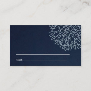 NAVY GOLD DAHLIA FLORA BAR BAT MITZVAH PLACE CARDS