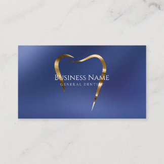 Navy & Gold Dentist Business Card