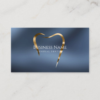 Navy & Gold Dentist Business Card