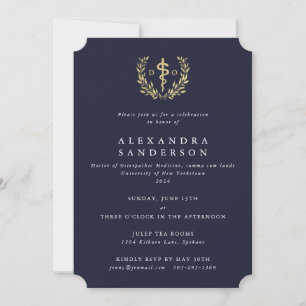 Navy/Gold Doctor of Osteopathic Medicine Grad Invitation