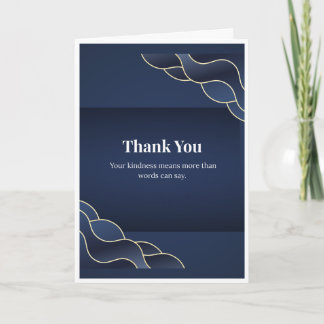 Navy Gold Elegant Thank You Card