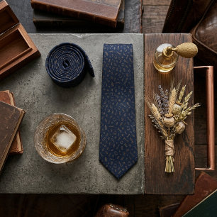 Navy Gold Equestrian Hardware Scatter Tie