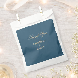 Navy Gold Floral Boho Wedding Favour Bag