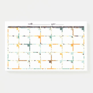 Navy & Gold Floral Post-It Undated Calendar Notes