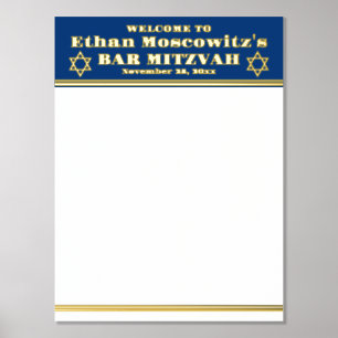 Navy, Gold FOIL Bar Mitzvah Sign-In Poster 2