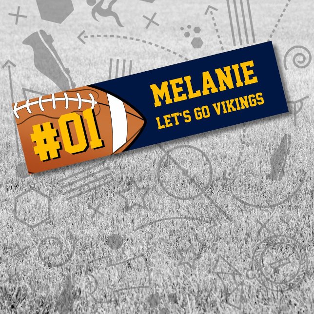 Navy Gold Football Team Bumper Sticker (Creator Uploaded)