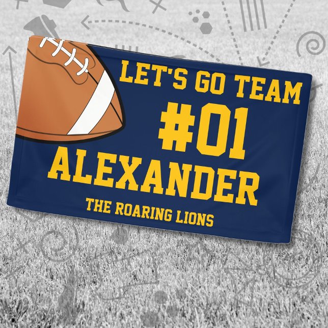 Navy Gold Football Team Spirit Banner (Creator Uploaded)