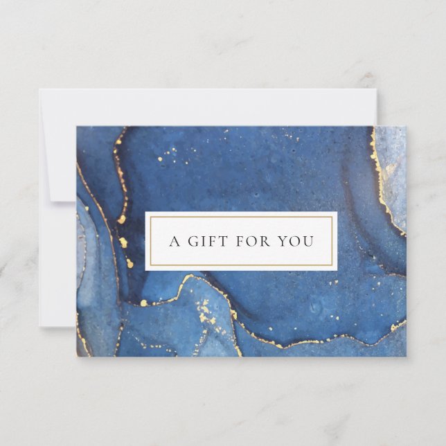 Navy Gold Glitter Agate Marble Gift Certificate (Front)