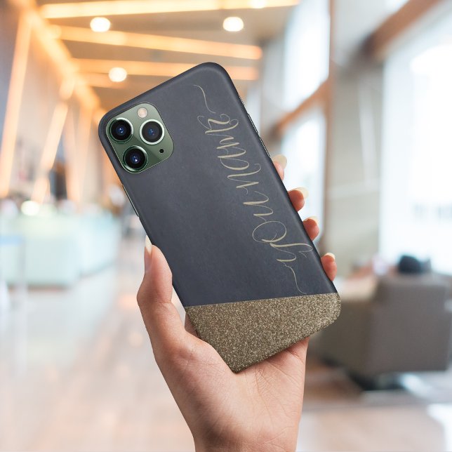  Navy gold glitter glam monogram iphone cases (Navy gold glitter glam monogram iphone cases)