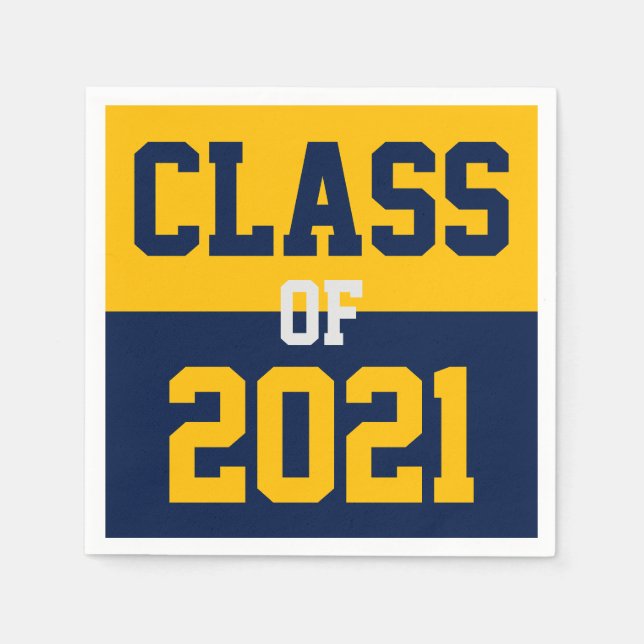 Navy & Gold Graduation Class of 2024 Napkin (Front)