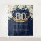 Navy Gold Greenery Floral 80th birthday backdrop