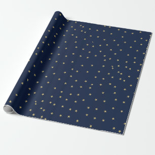 Navy Gold Happy Birthday Wrapping Paper