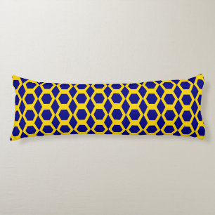 Navy Gold Hexagon Pattern Body Cushion