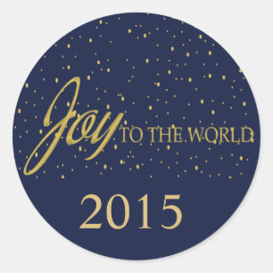Navy & Gold Joy Holiday Sticker