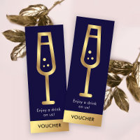 Navy & Gold Logo Elegant Event Free Drink Voucher