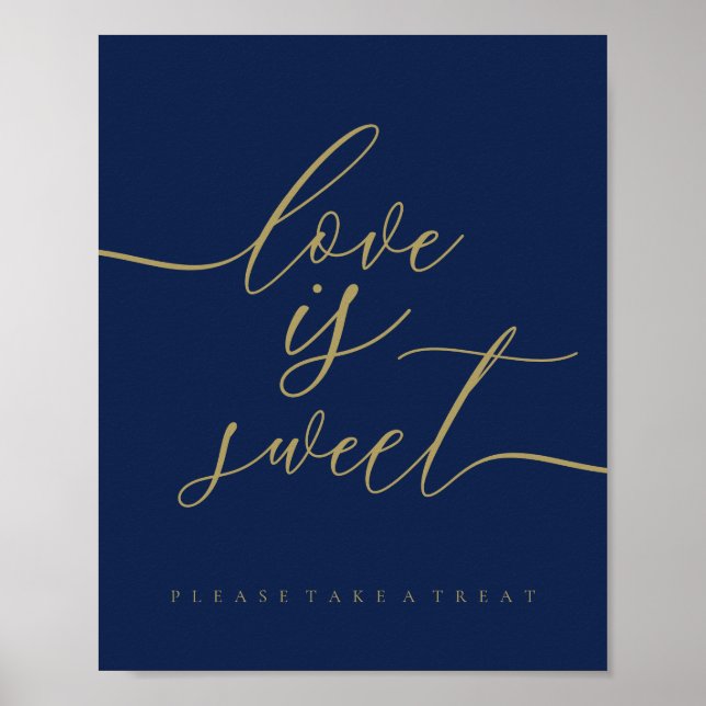 Navy Gold Love is Sweet Poster (Front)