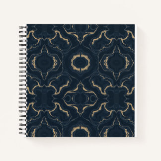 Navy Gold Marble Abstract Luxury Notebook