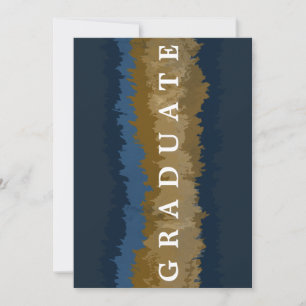Navy Gold Marble Graduation Announcement Card 