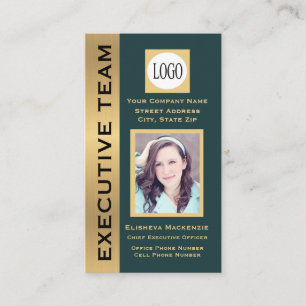 Navy Gold Modern Custom Executive Business Card