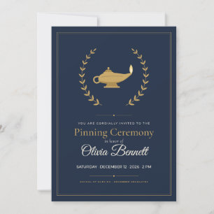 Navy & Gold Nursing Pinning Ceremony Invitation