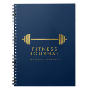 Navy & Gold Personalised Fitness Journal