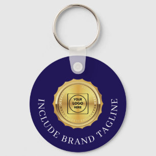 Navy Gold Real Estate Logo Promo Keychains