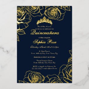 Navy Gold Rose Garden Quinceanera