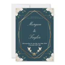 Navy, Gold, Scripture, Bouquet, Save The Date