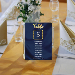 Navy & Gold Simple Wed Table Number Seating List