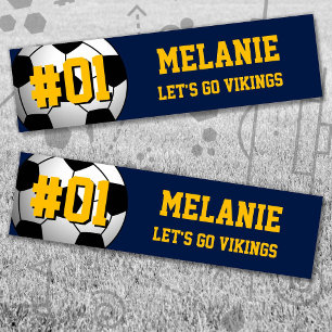 Navy Gold Soccer Team Bumper Sticker