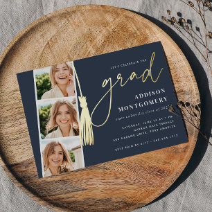 Navy   Gold Tassel Photo Strip Graduation Party