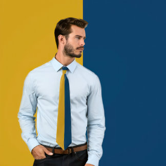 Navy & Gold Two Colour Tie