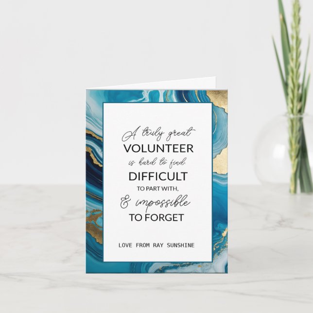 Navy & gold volunteer appreciation week t card (Front)