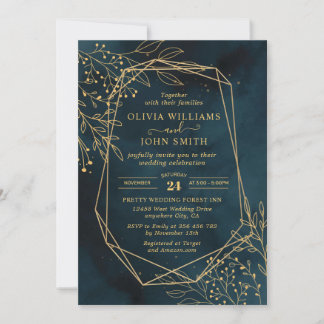 Navy Gold Wedding Stationery Template