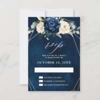 Navy Gold White Champagne Ivory Geometric Wedding