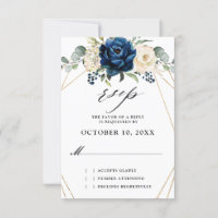 Navy Gold White Champagne Ivory Geometric Wedding