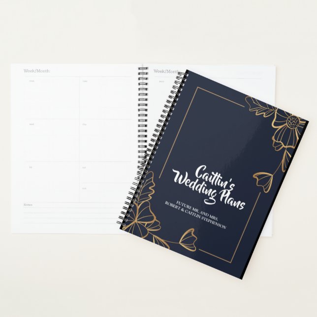 Navy & golden floral Wedding planner (Display)