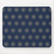 Navy | Golden Zinnia Flower Medallions