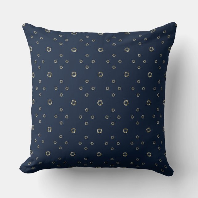 Navy | Golden Zinnia Sun Cushion (Front)