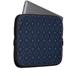 Navy Golden Zinnia Sun Laptop Sleeve